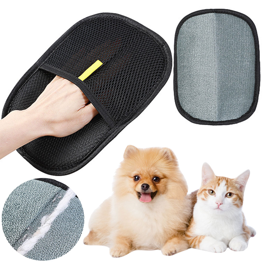 Pet Hair Removal Glove with Dual-Sided Electrostatic Bristles