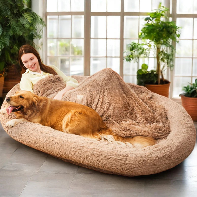 Luxury Super Large Sleep Deeper Oval Bed Human Dog Bed