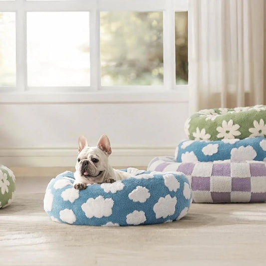 Large Donut Pet Bed - Comfort & Anxiety Relief for Dogs and Cats
