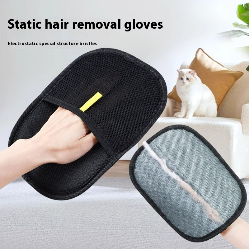 Pet Hair Removal Glove with Dual-Sided Electrostatic Bristles