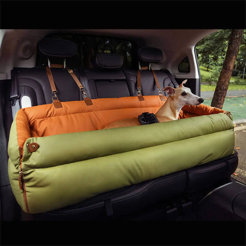 Großes Deluxe-Autositz-Erhöhungsbett aus Kunstleder für Hunde - Urban Voyager
