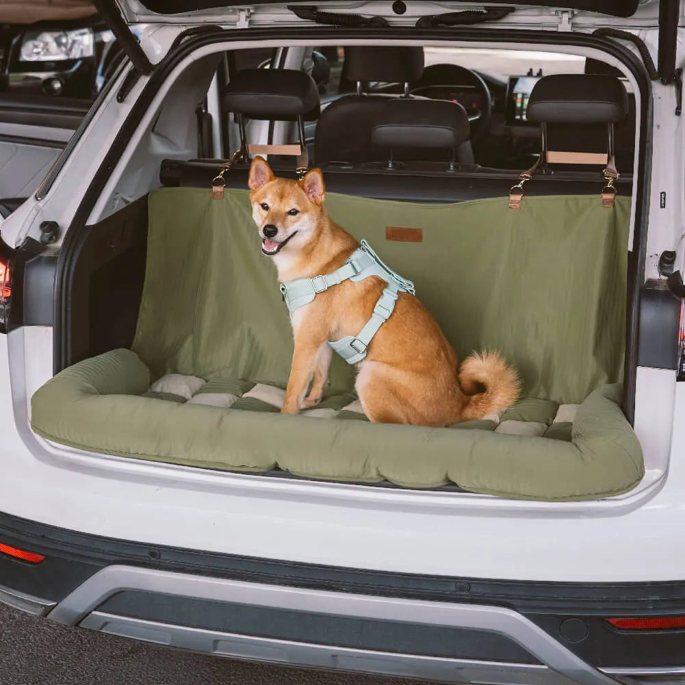 Reisepolster, Sicherheitsrücksitz, großes Hundeautositzbett – Schachbrett-Lounge