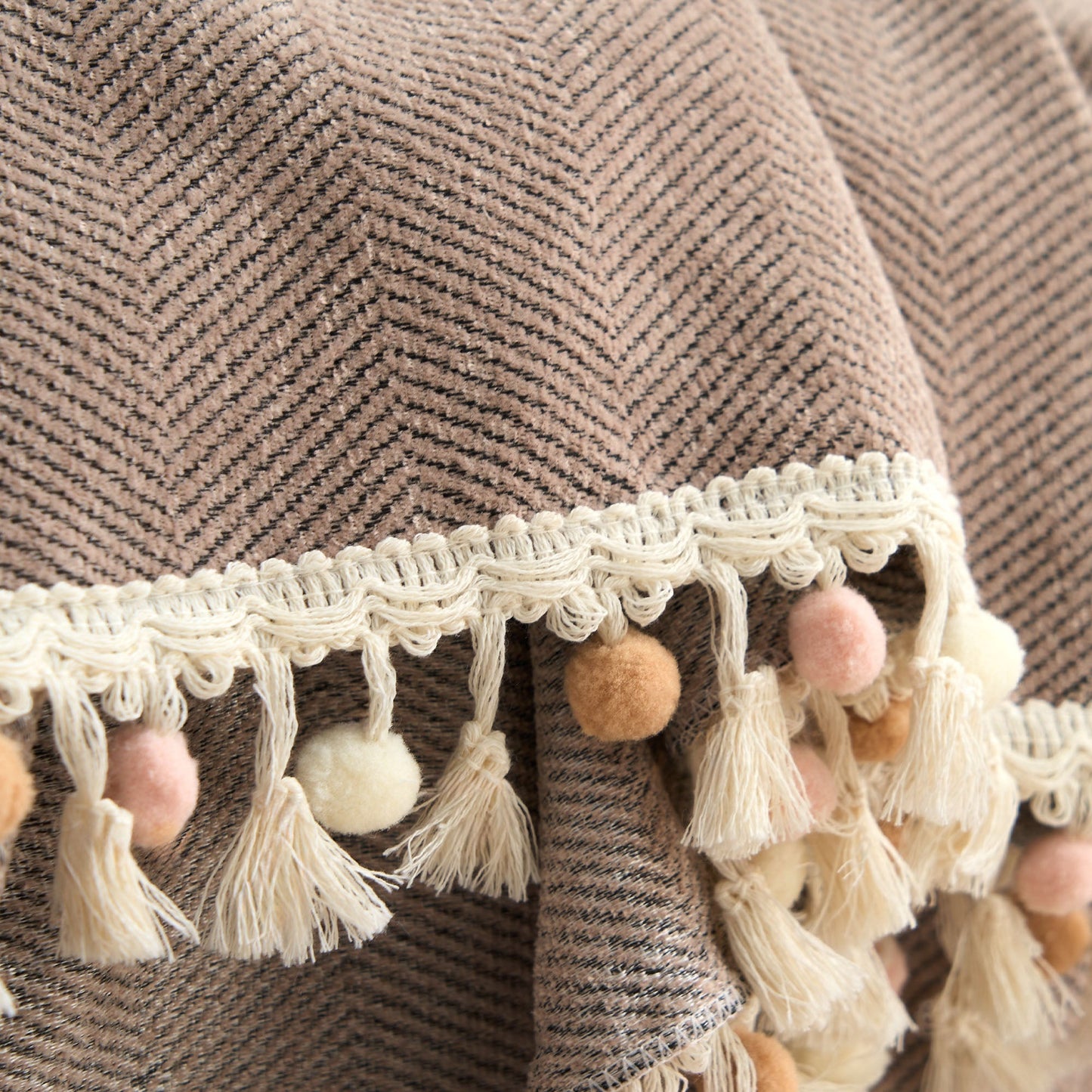 Pet Friendly Herringbone Tassel Luxe Sofa/Couch Cover