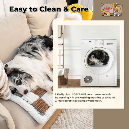 Cremefarbene große karierte quadratische Haustier-Hundematte, Bett- und Couchbezug