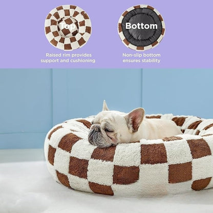 Large Donut Pet Bed - Comfort & Anxiety Relief for Dogs and Cats