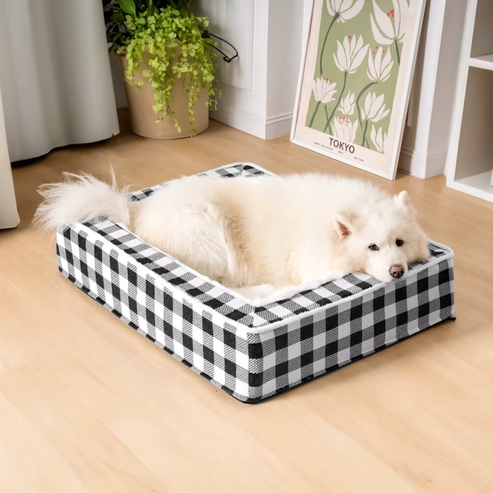 Tartan Calming Dog Bed – Cozy, Anti-Anxiety Comfort for Peaceful Sleep