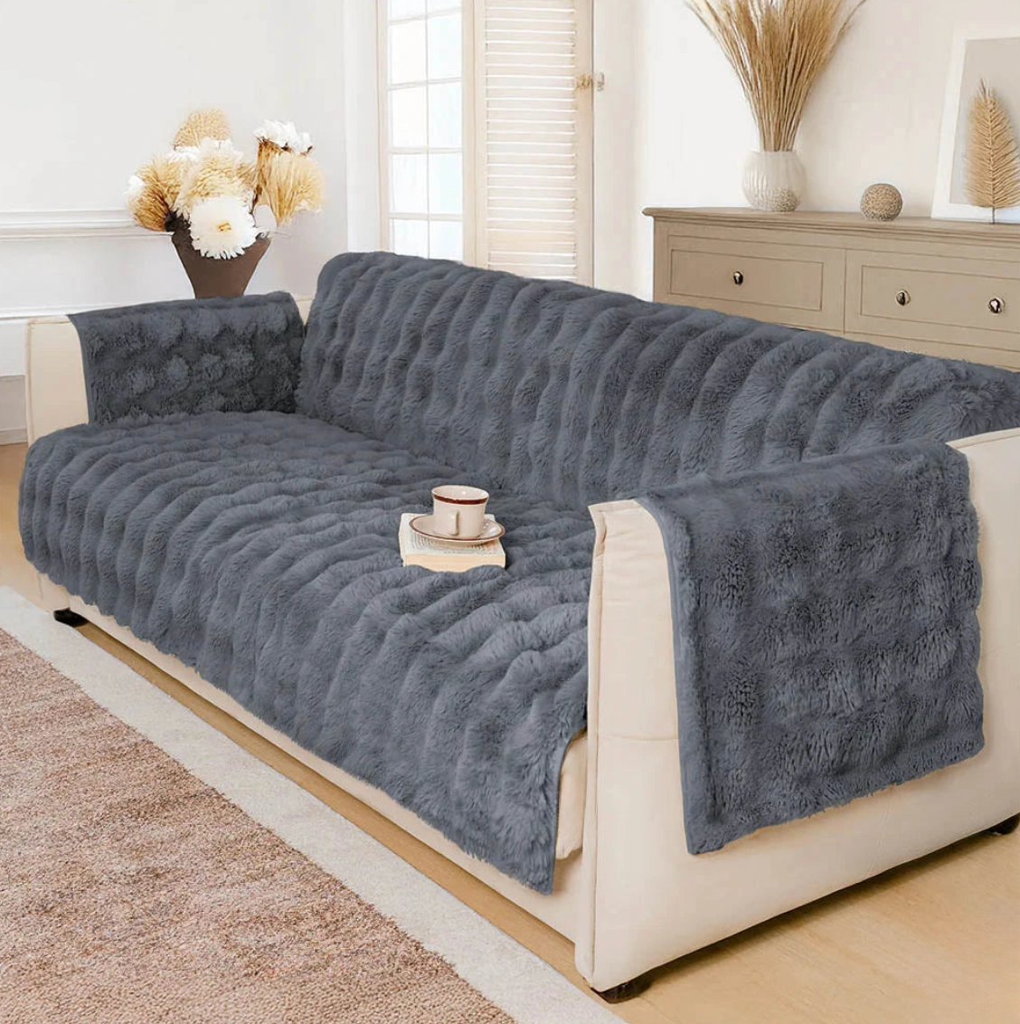Water-resistant Fluffy Soft Furniture Protector Couch Cover-EverDry