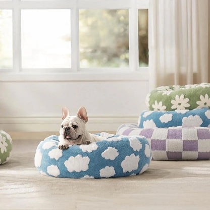 Large Donut Pet Bed - Comfort & Anxiety Relief for Dogs and Cats