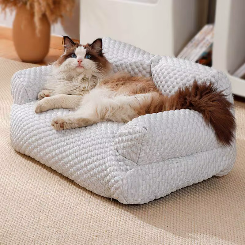 Cooling, breathable, and washable Ice Silk Pet Bed for ultimate comfort.