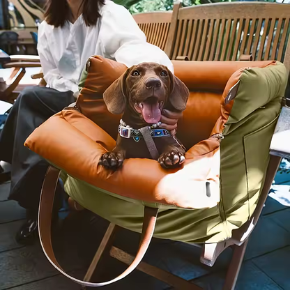 Großes Deluxe-Autositz-Erhöhungsbett aus Kunstleder für Hunde - Urban Voyager