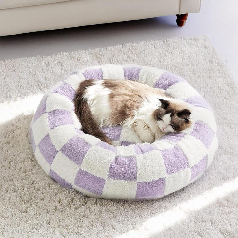 Large Donut Pet Bed - Comfort & Anxiety Relief for Dogs and Cats