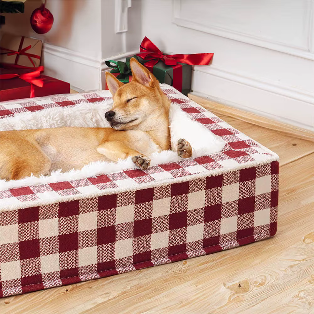 Tartan Calming Dog Bed – Cozy, Anti-Anxiety Comfort for Peaceful Sleep