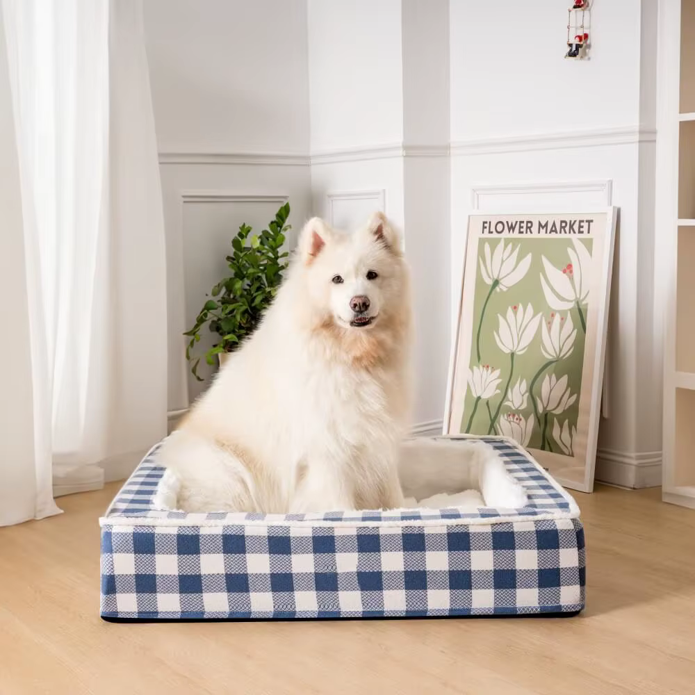 Tartan Calming Dog Bed – Cozy, Anti-Anxiety Comfort for Peaceful Sleep