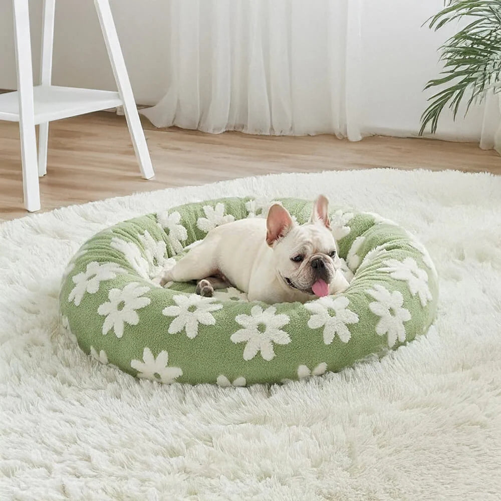 Large Donut Pet Bed - Comfort & Anxiety Relief for Dogs and Cats