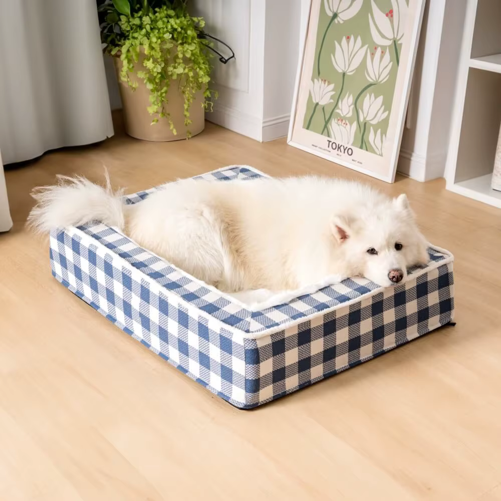 Tartan Calming Dog Bed – Cozy, Anti-Anxiety Comfort for Peaceful Sleep