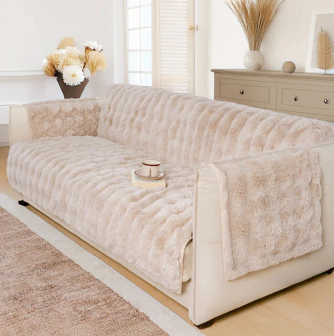 Water-resistant Fluffy Soft Furniture Protector Couch Cover-EverDry