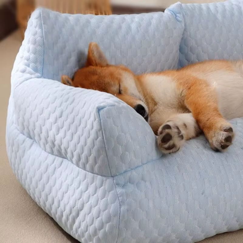 Cooling, breathable, and washable Ice Silk Pet Bed for ultimate comfort.