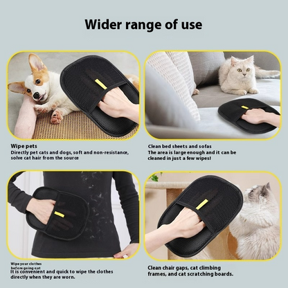 Pet Hair Removal Glove with Dual-Sided Electrostatic Bristles