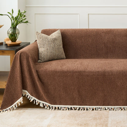 Pet Friendly Herringbone Tassel Luxe Sofa/Couch Cover