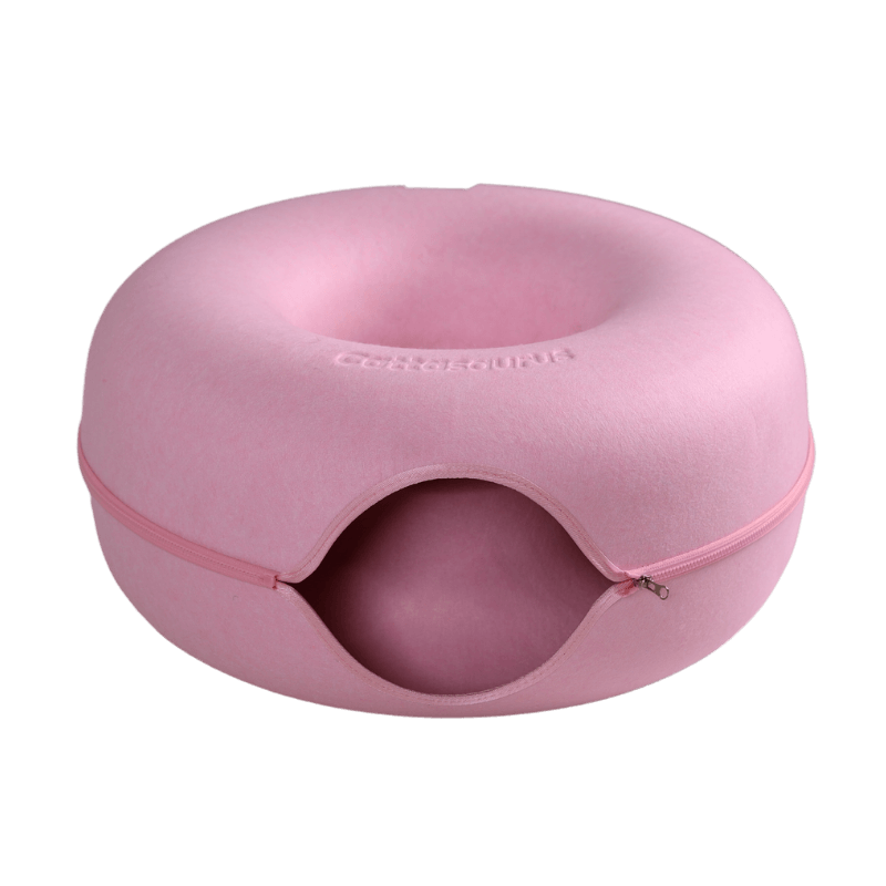 CozyPaws Cat Cave – Dual Bed & Tunnel Hideout for Play and Rest