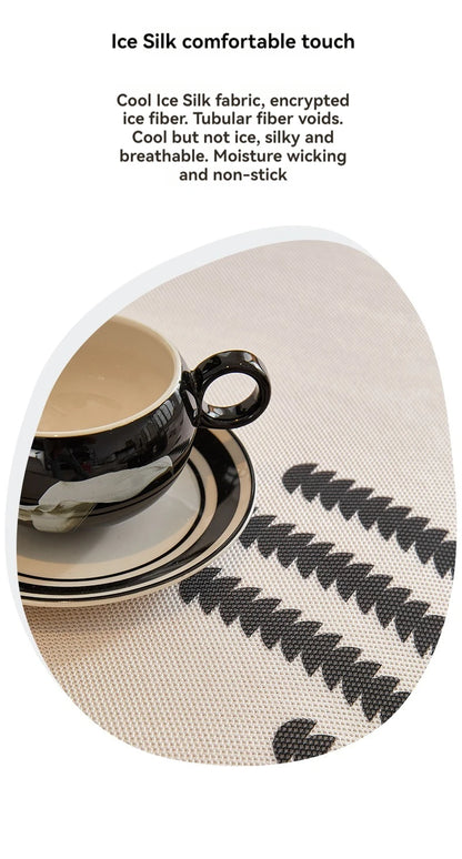 Modern Chevron Stripes Chenille Couch Cover with Wavy Edges