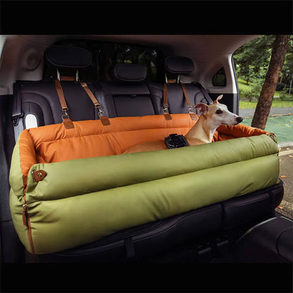 Großes Deluxe-Autositz-Erhöhungsbett aus Kunstleder für Hunde - Urban Voyager