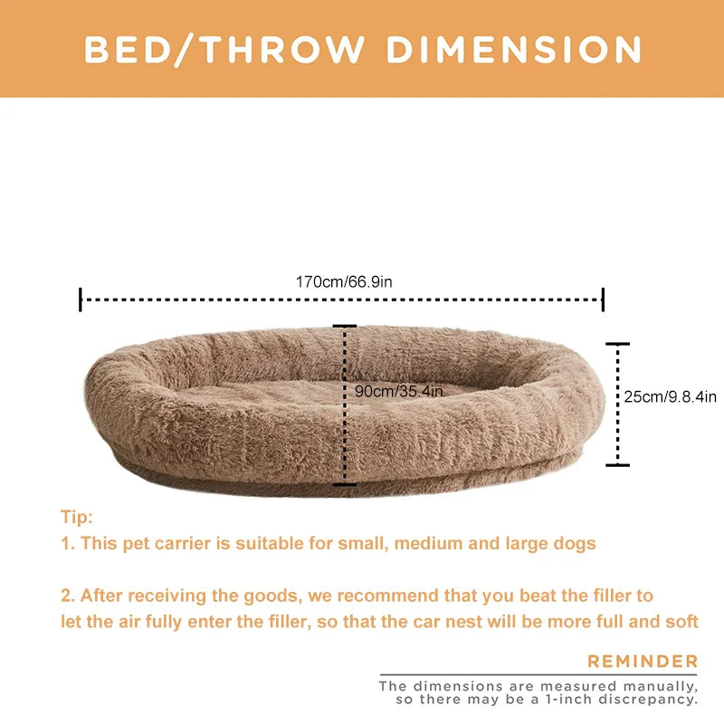 Luxury Super Large Sleep Deeper Oval Bed Human Dog Bed