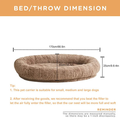 Luxury Super Large Sleep Deeper Oval Bed Human Dog Bed
