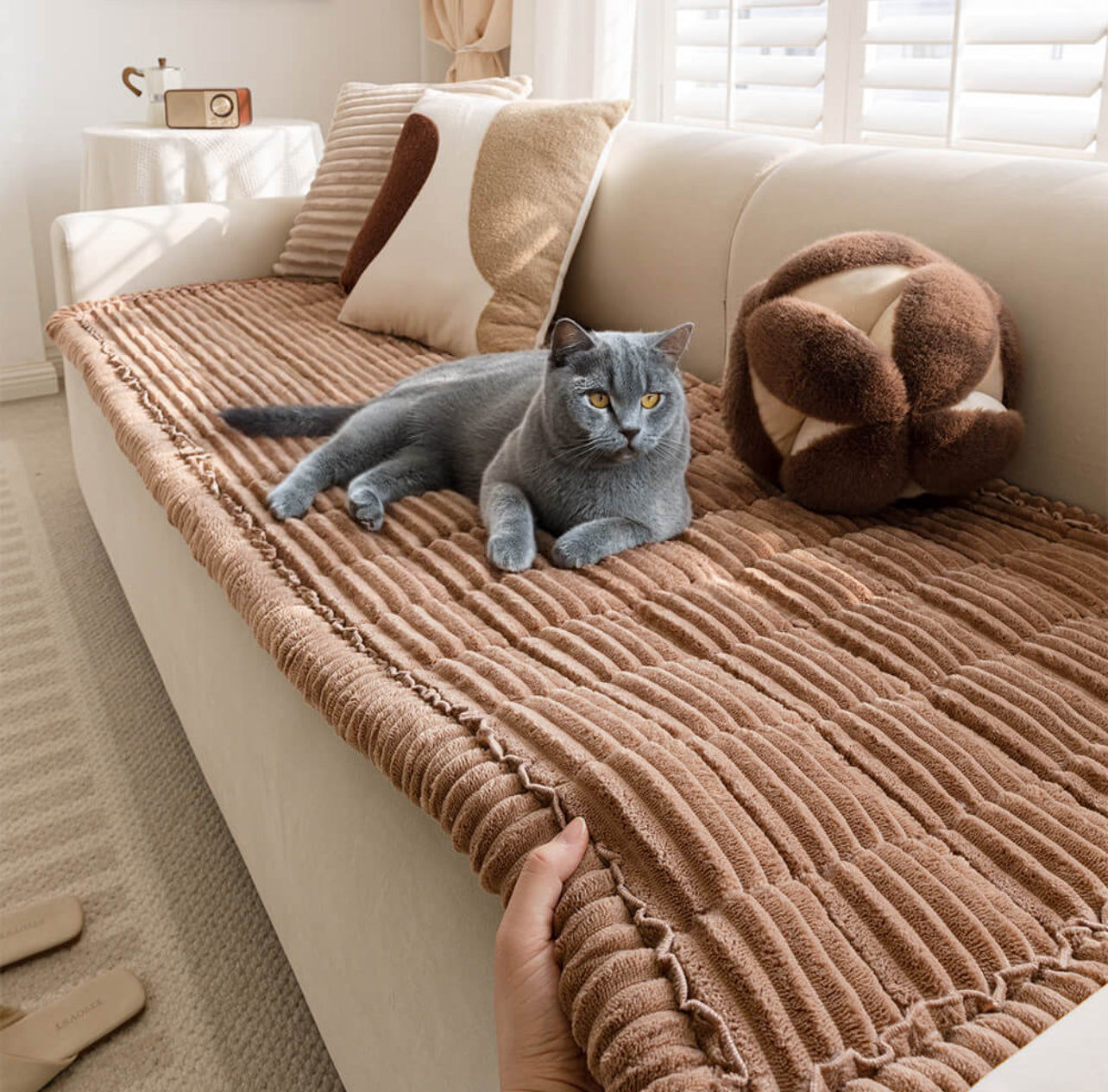 Lazy Soft Flannel Breathable Pet Mat Non-slip Couch Cover