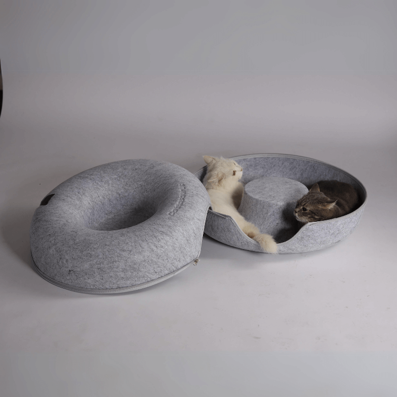 CozyPaws Cat Cave – Dual Bed & Tunnel Hideout for Play and Rest