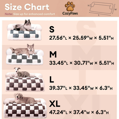 Cremefarbener quadratischer karierter gemütlicher Hundematten-Möbelschutzbezug