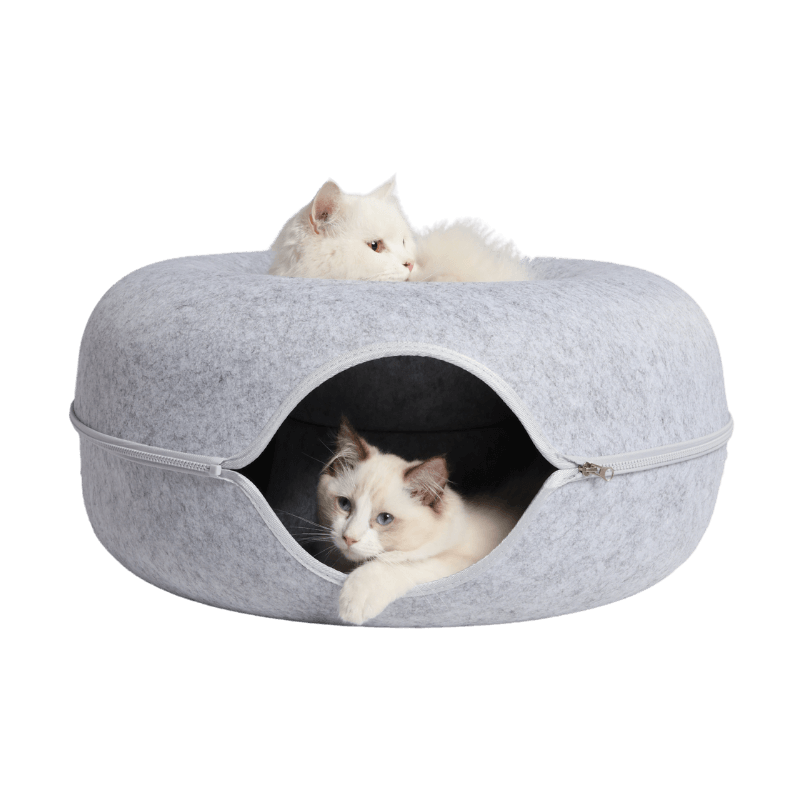 CozyPaws Cat Cave – Dual Bed & Tunnel Hideout for Play and Rest