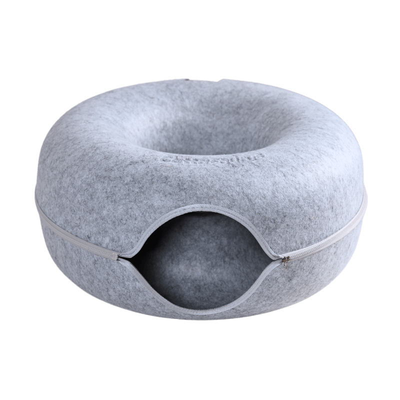 CozyPaws Cat Cave – Dual Bed & Tunnel Hideout for Play and Rest