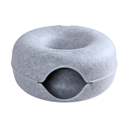 CozyPaws Cat Cave – Dual Bed & Tunnel Hideout for Play and Rest