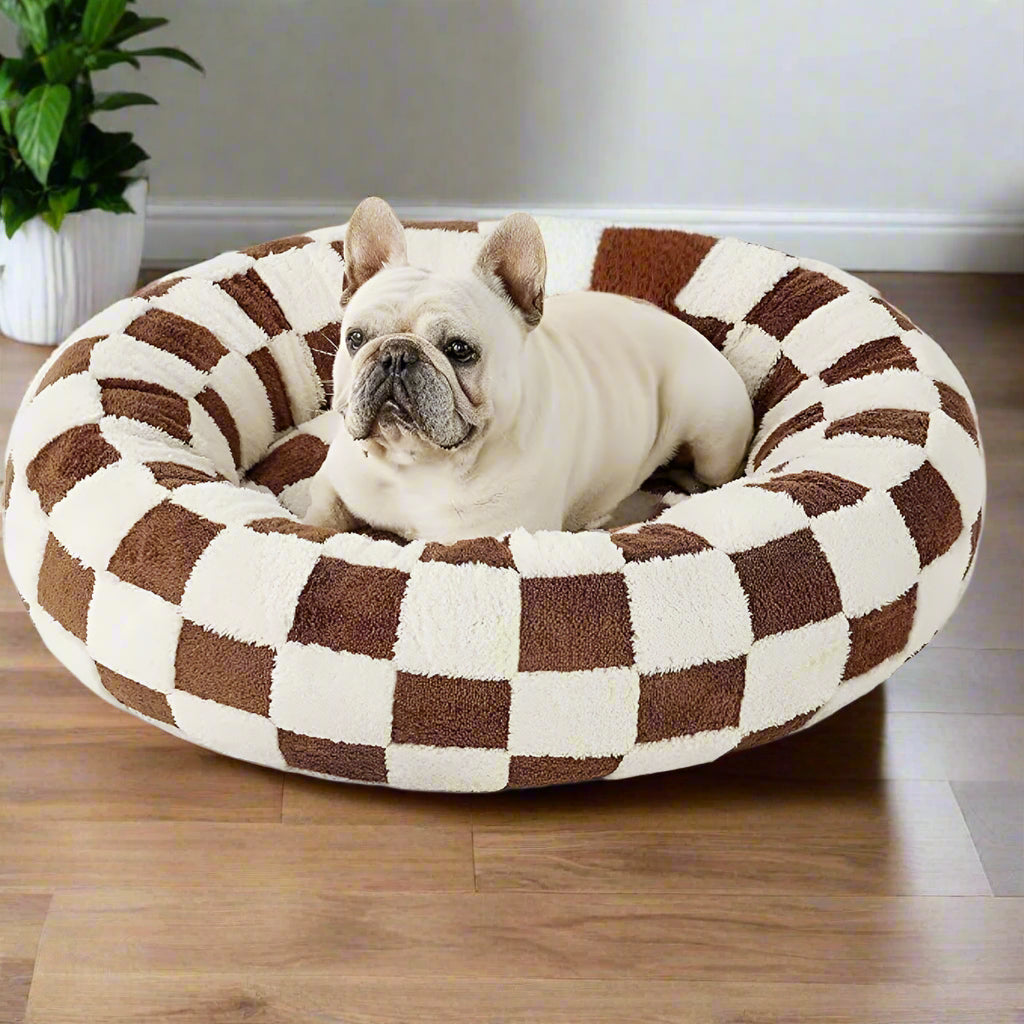 Large Donut Pet Bed - Comfort & Anxiety Relief for Dogs and Cats