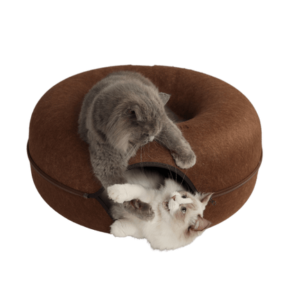 CozyPaws Cat Cave – Dual Bed & Tunnel Hideout for Play and Rest