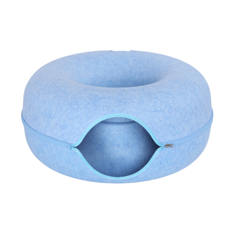 CozyPaws Cat Cave – Dual Bed & Tunnel Hideout for Play and Rest