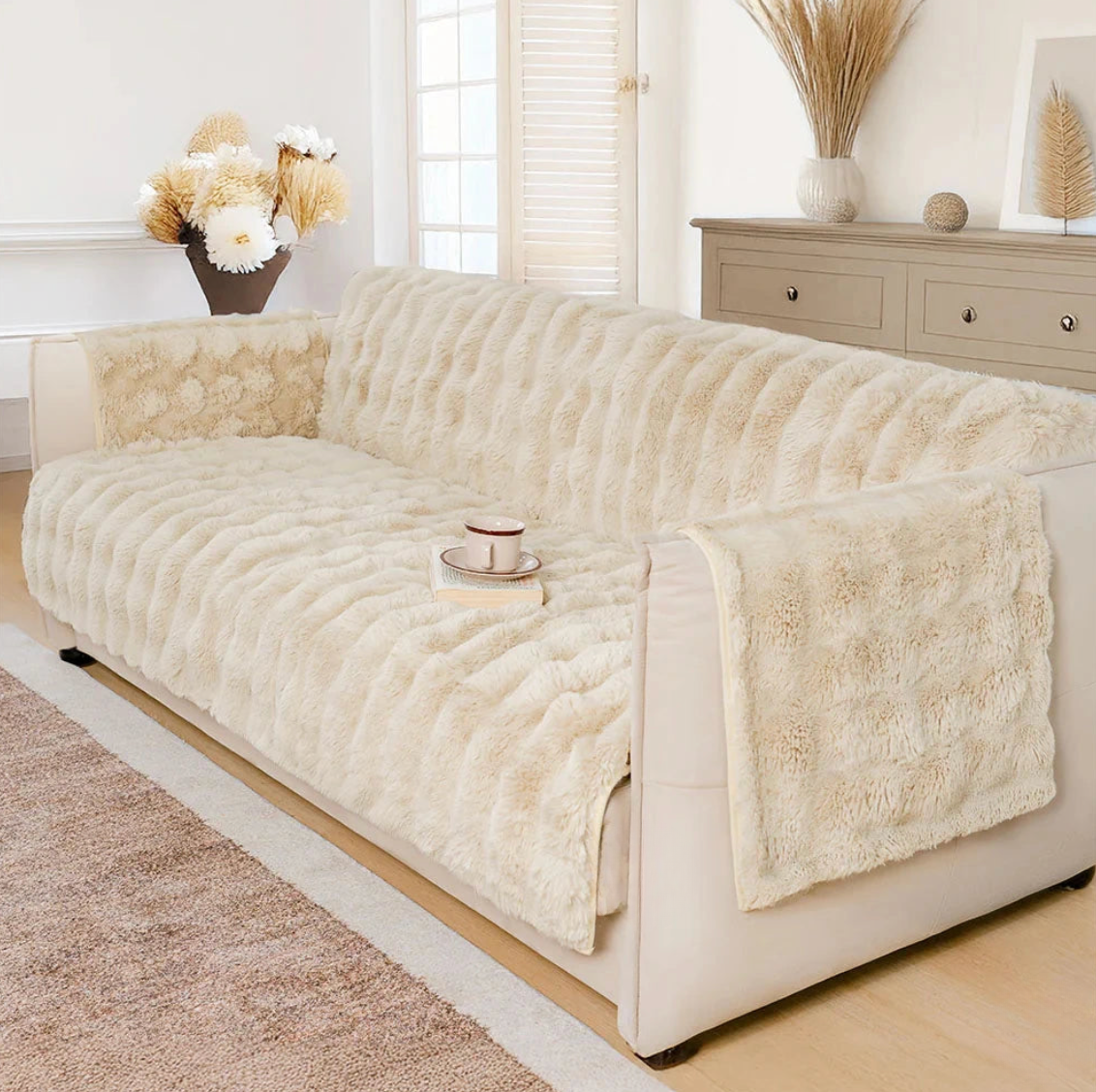 Water-resistant Fluffy Soft Furniture Protector Couch Cover-EverDry