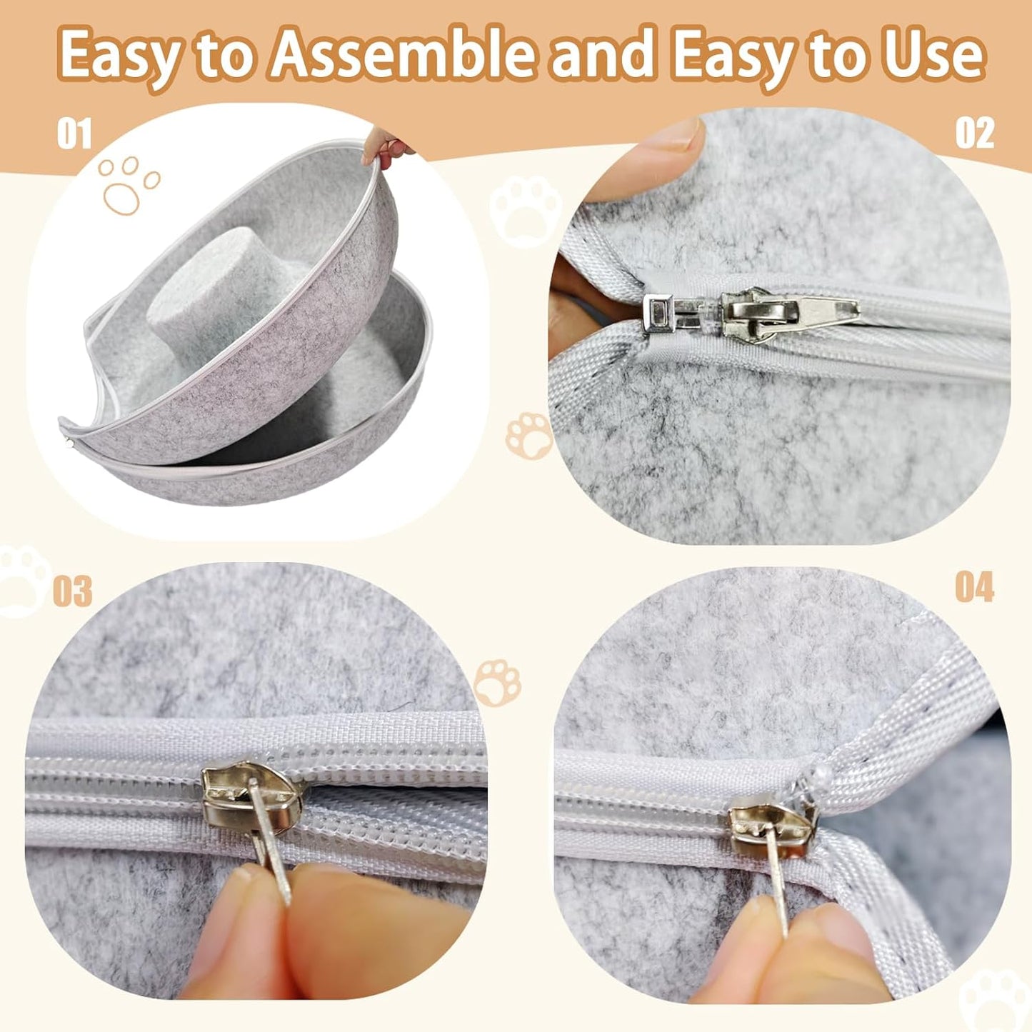 CozyPaws Cat Cave – Dual Bed & Tunnel Hideout for Play and Rest