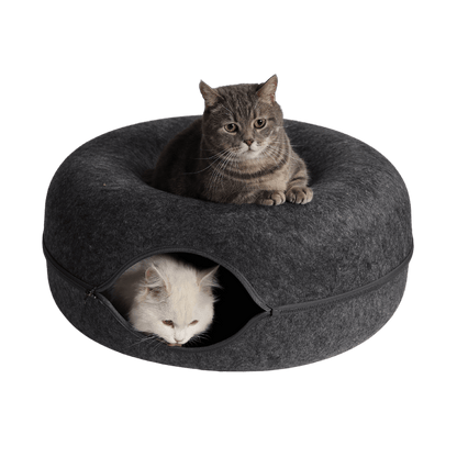 CozyPaws Cat Cave – Dual Bed & Tunnel Hideout for Play and Rest