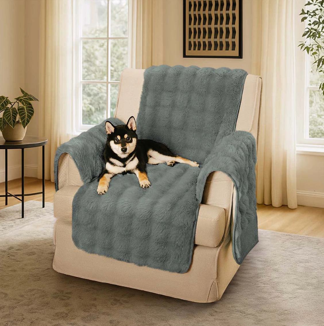 Water-resistant Fluffy Soft Furniture Protector Couch Cover-EverDry