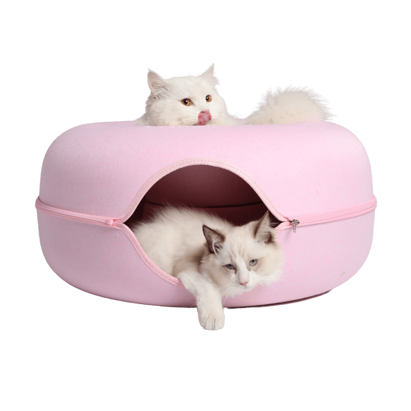 CozyPaws Cat Cave – Dual Bed & Tunnel Hideout for Play and Rest