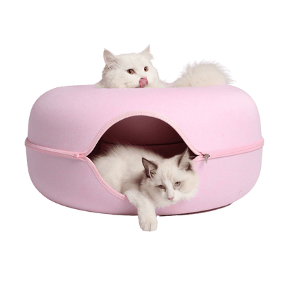 CozyPaws Cat Cave – Dual Bed & Tunnel Hideout for Play and Rest