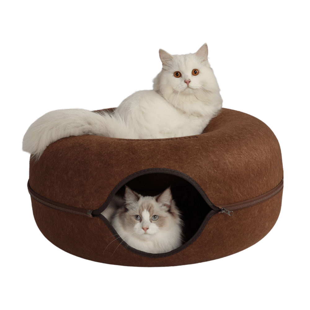 CozyPaws Cat Cave – Dual Bed & Tunnel Hideout for Play and Rest