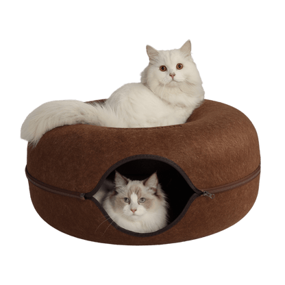 CozyPaws Cat Cave – Dual Bed & Tunnel Hideout for Play and Rest